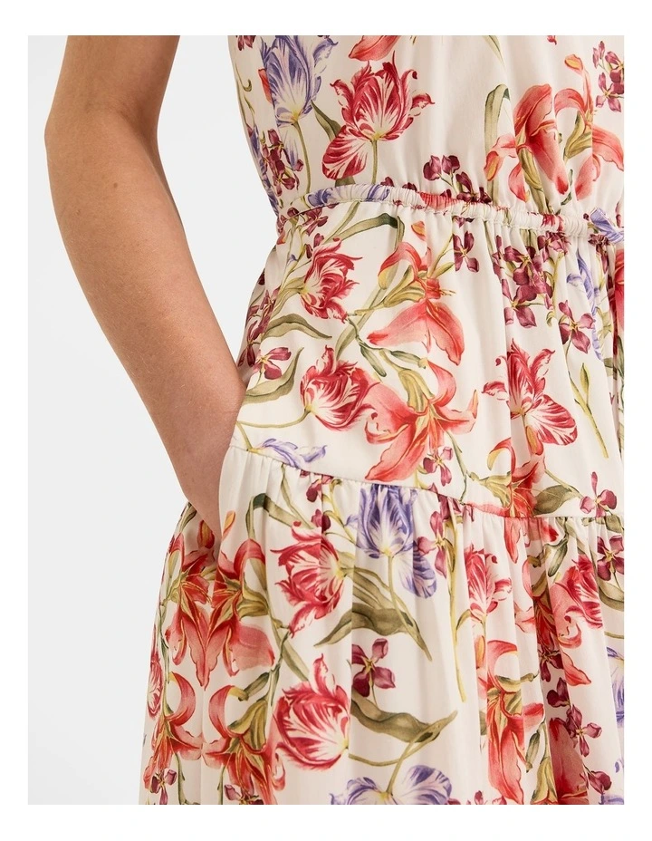 Tropics Midi Scarf Dress in Ivory image 5