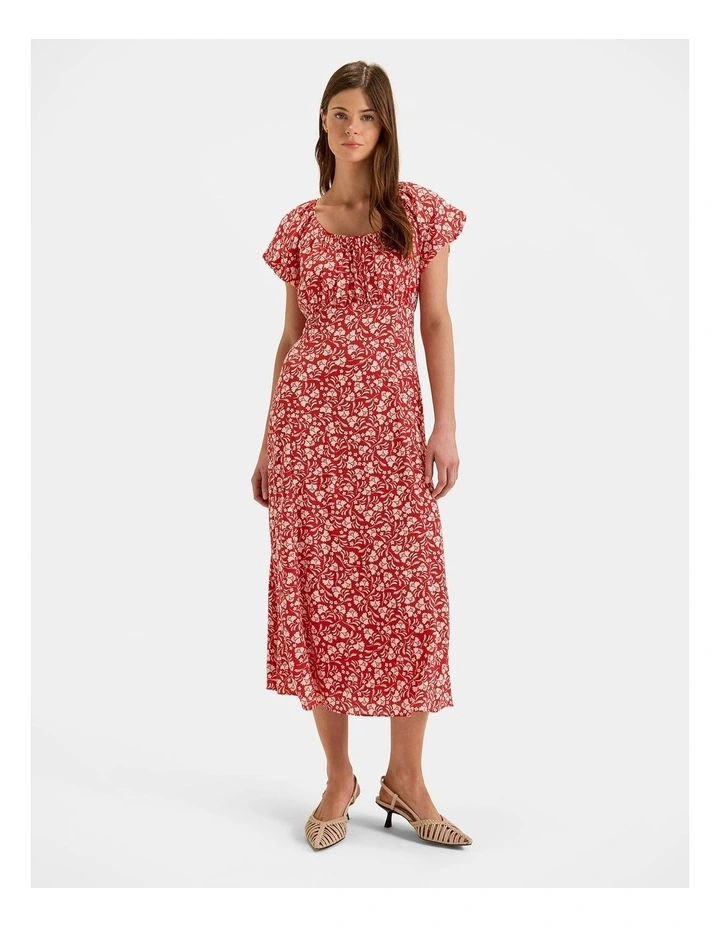 St Lucia Midi Dress in Hibiscus image 1
