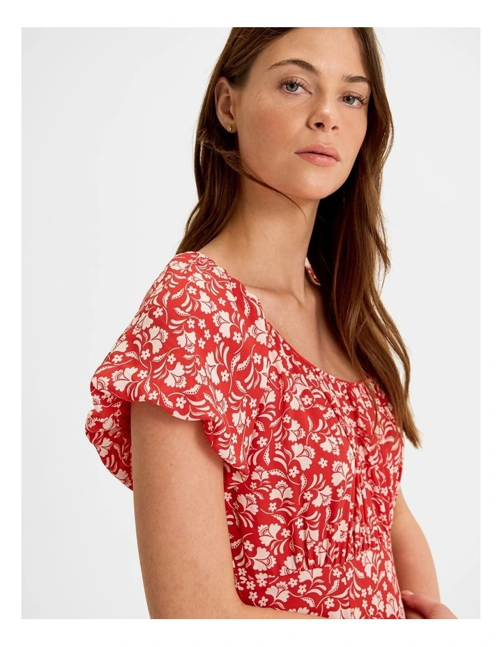 St Lucia Midi Dress in Hibiscus image 4