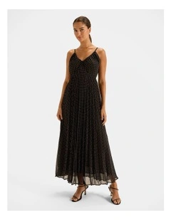 Zoe Spot Maxi Dress in Black