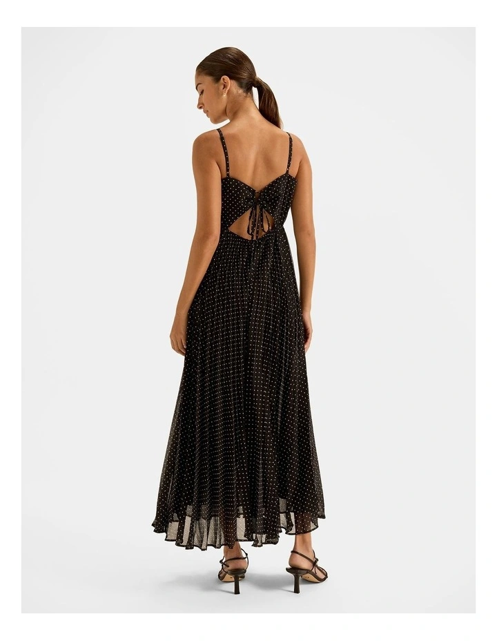 Zoe Spot Maxi Dress in Black image 2