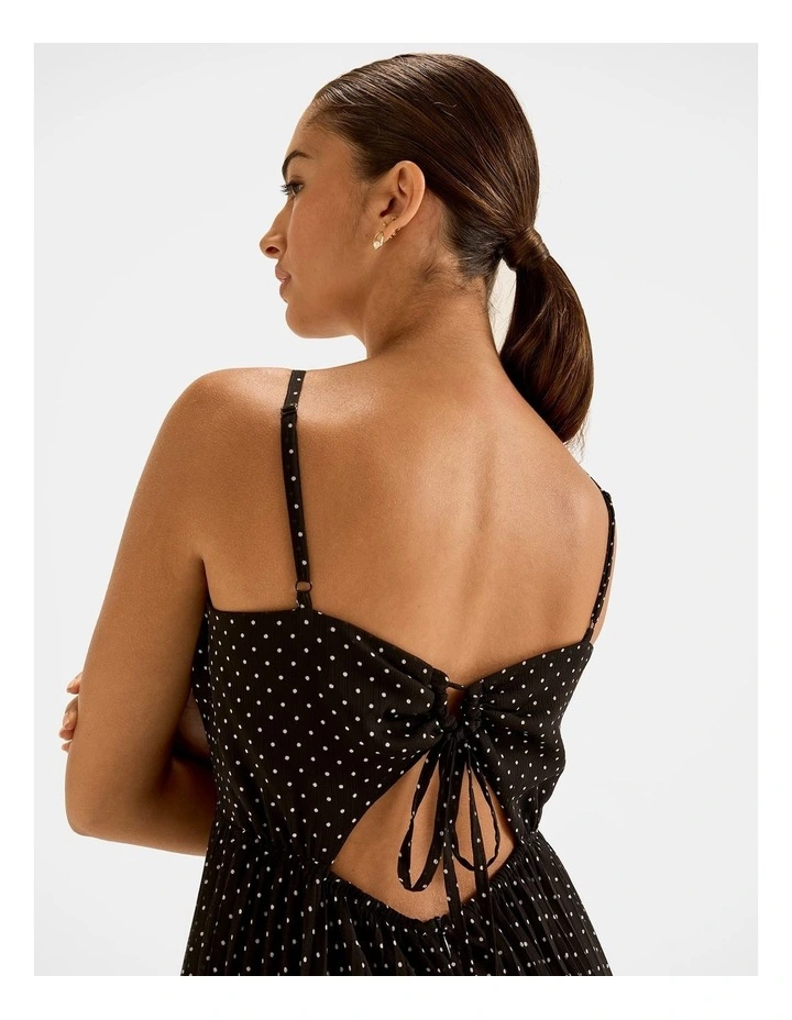 Zoe Spot Maxi Dress in Black image 3