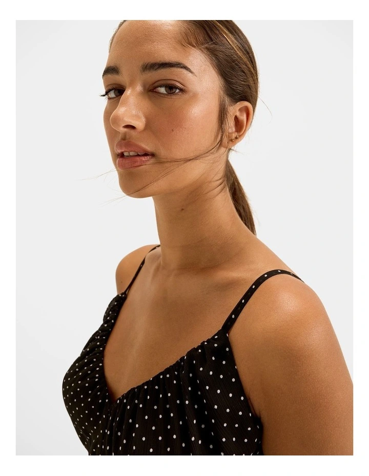 Zoe Spot Maxi Dress in Black image 4