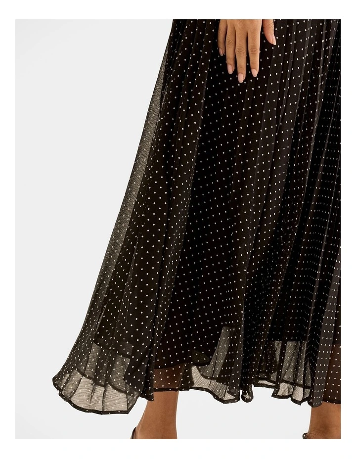 Zoe Spot Maxi Dress in Black image 5