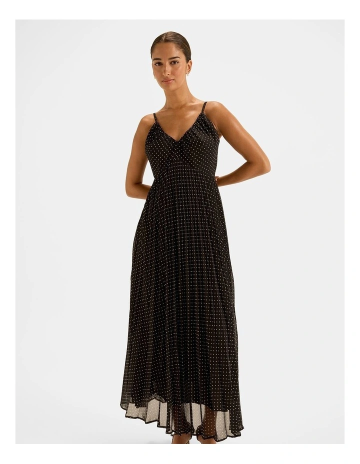 Zoe Spot Maxi Dress in Black image 6