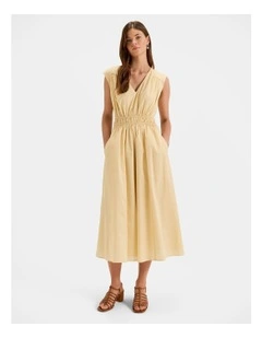 Bora Midi Dress in Buttercup Yellow