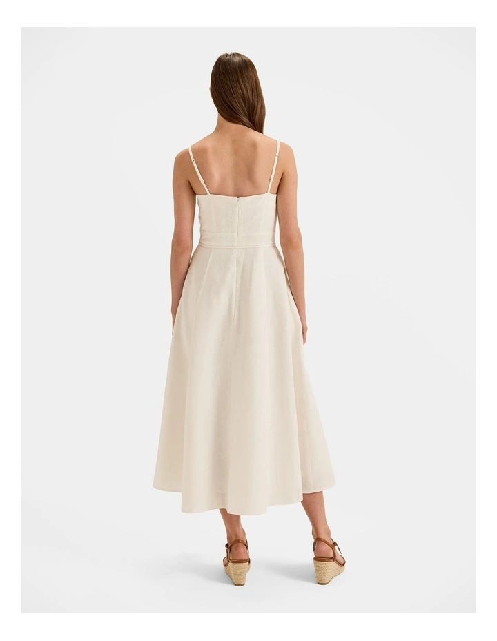 Aelia Linen Sun Dress in Ivory image 2
