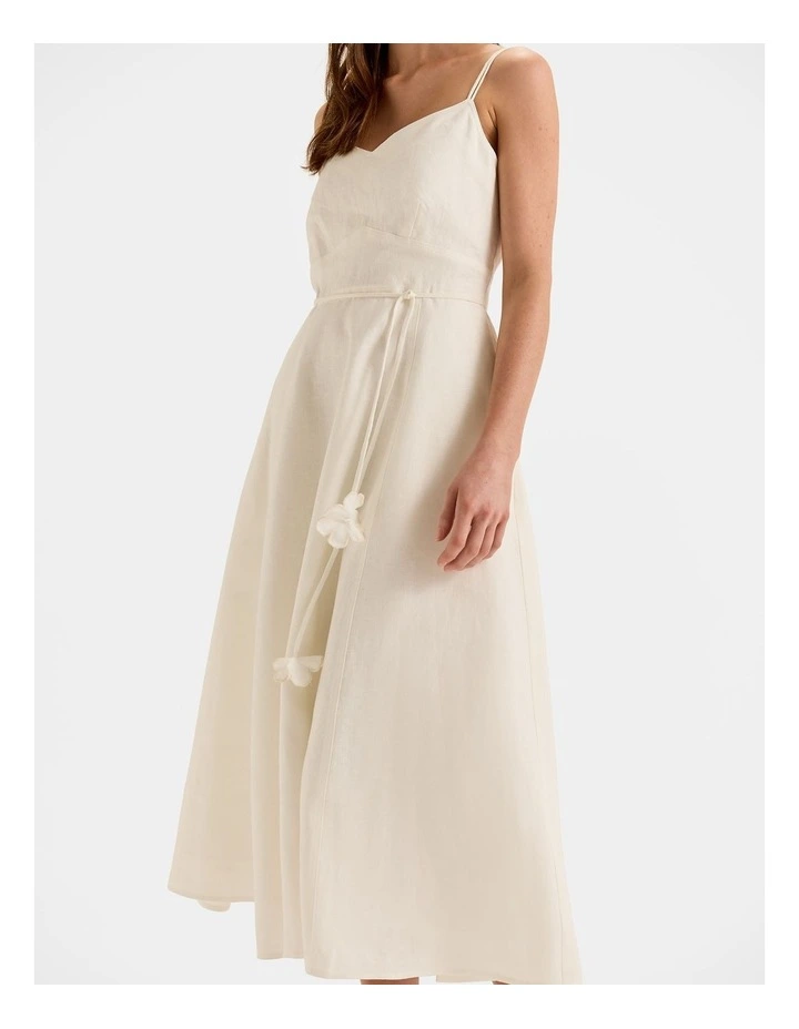 Aelia Linen Sun Dress in Ivory image 5