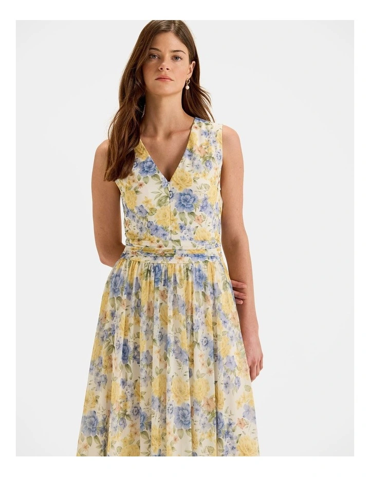 Elba Mesh Maxi Dress in Ivory image 3