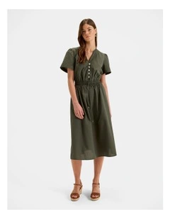 Chiara Midi Dress in Kelp Green
