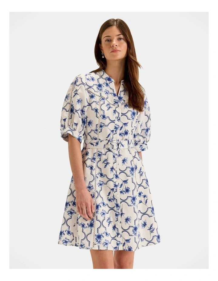 Mosaic Mini Dress in Ivory image 3