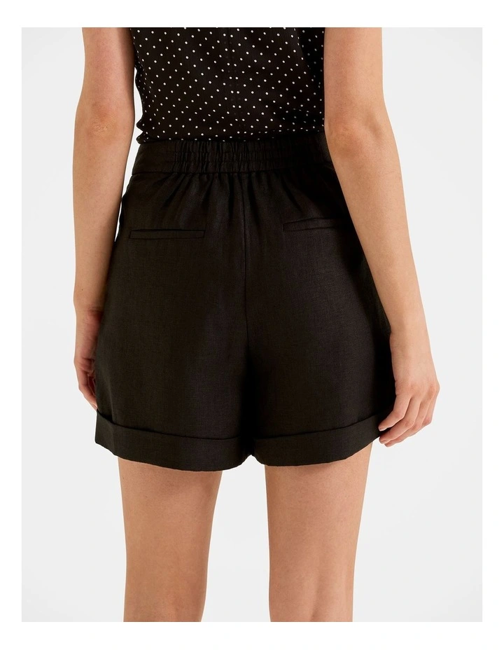 Celine Linen Shorts in Black image 2