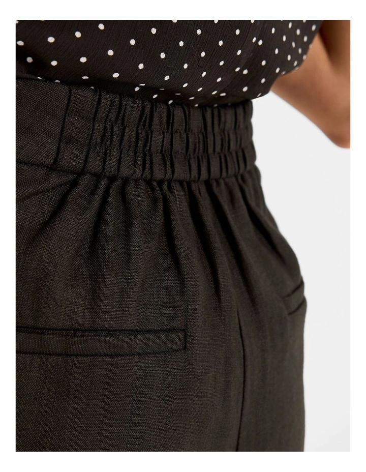 Celine Linen Shorts in Black image 3