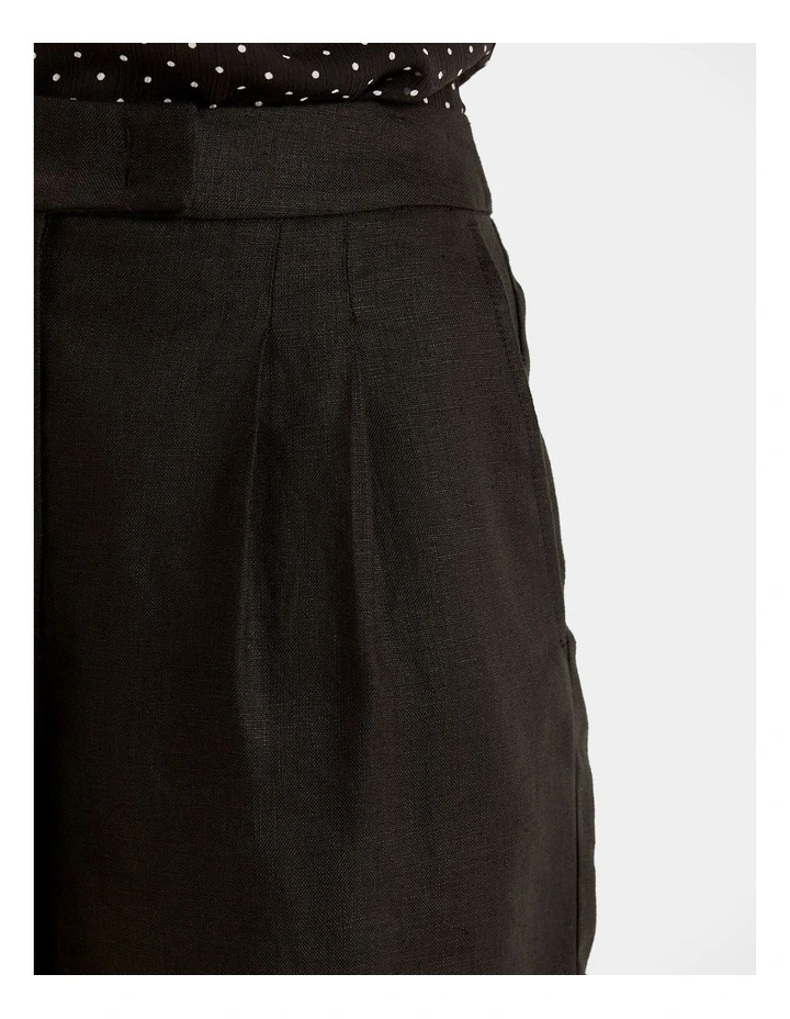 Celine Linen Shorts in Black image 4