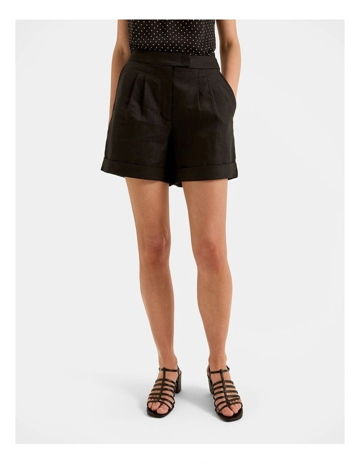 Celine Linen Shorts in Black image 6