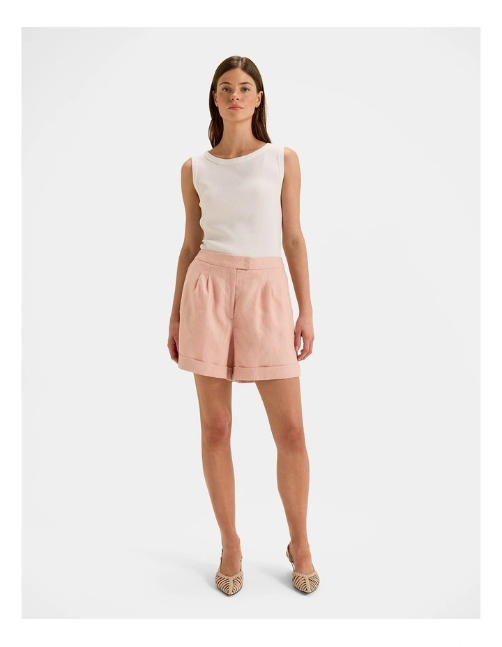 Celine Linen Shorts in Sunset Rose image 1