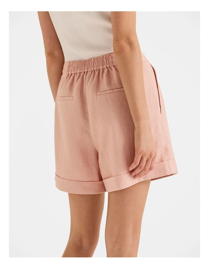 Celine Linen Shorts in Sunset Rose image 2