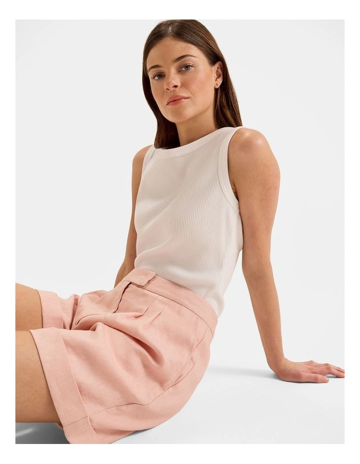 Celine Linen Shorts in Sunset Rose image 6