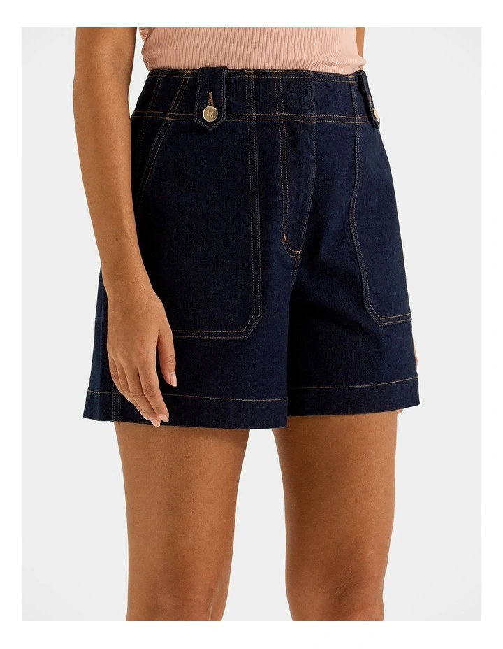 Farrah Denim Shorts in Indigo image 3