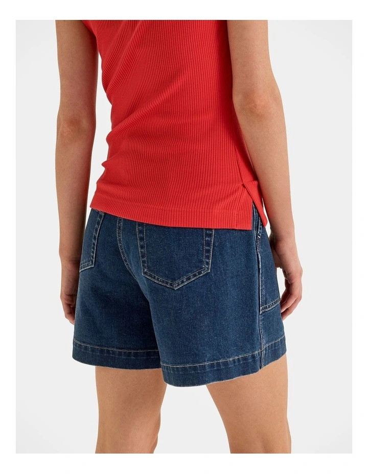 Farrah Denim Shorts in Blue Rinse image 2