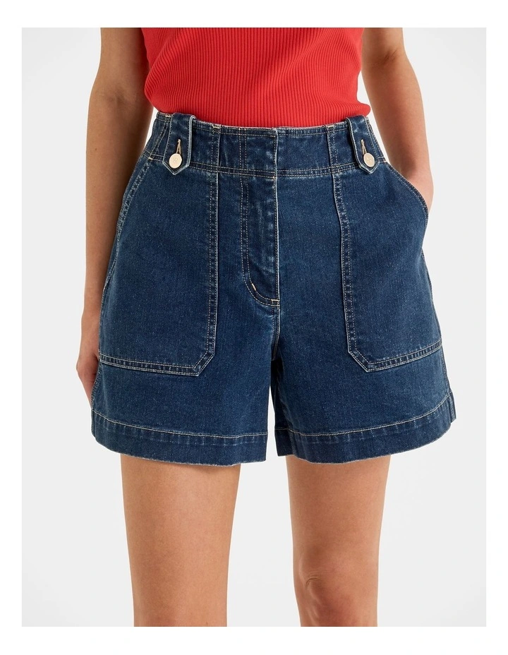 Farrah Denim Shorts in Blue Rinse image 3