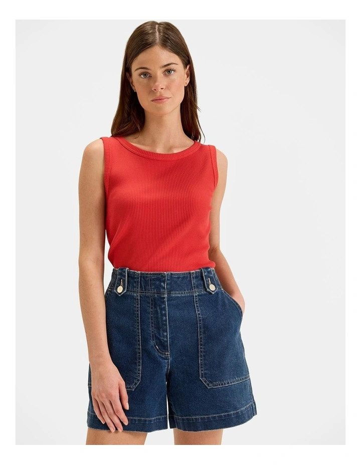 Farrah Denim Shorts in Blue Rinse image 6