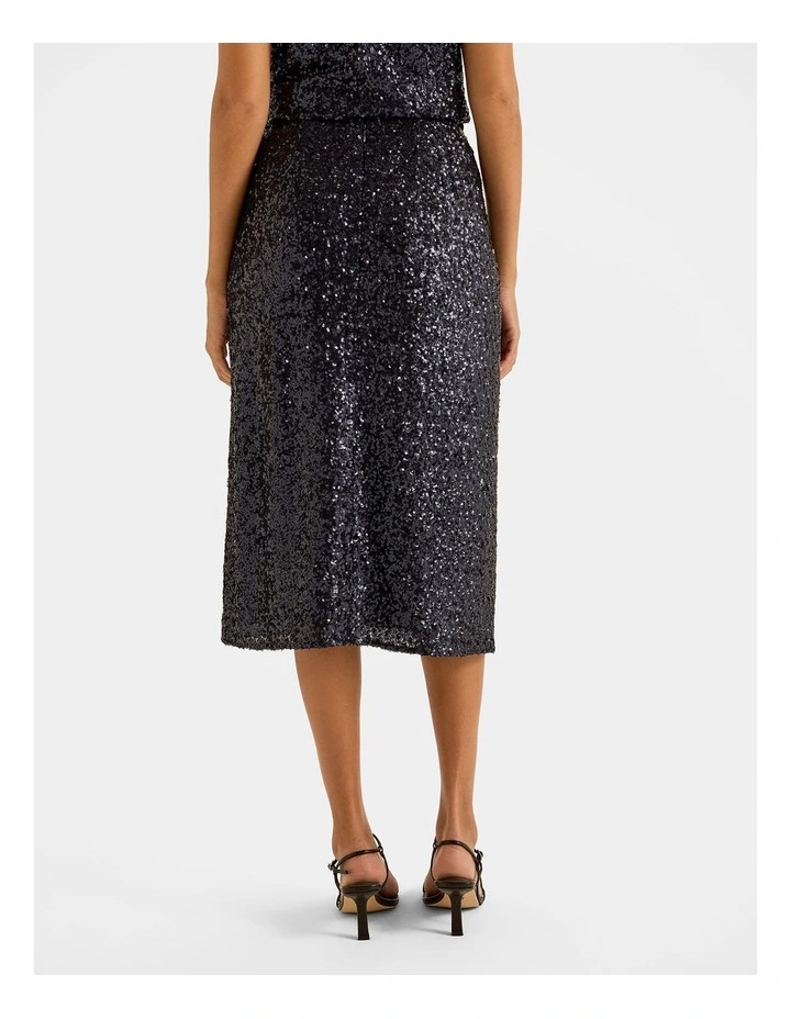 Sasha Sequin Pencil Skirt in Blue image 2