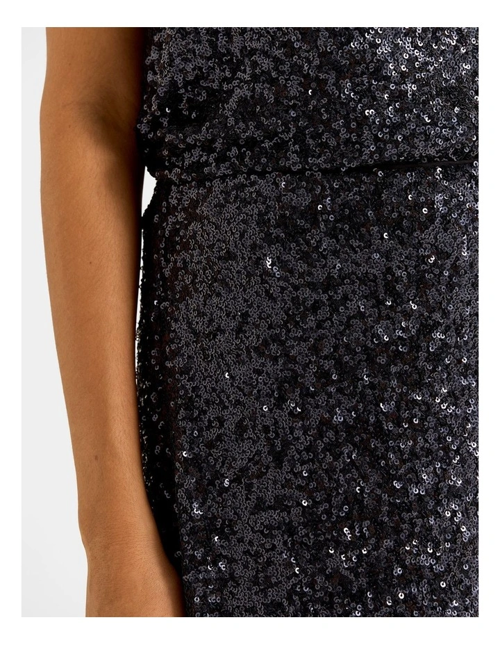 Sasha Sequin Pencil Skirt in Blue image 5