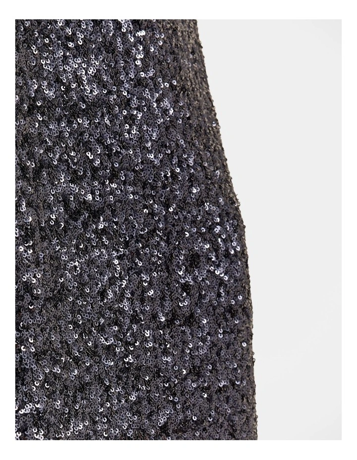 Sasha Sequin Pencil Skirt in Blue image 6