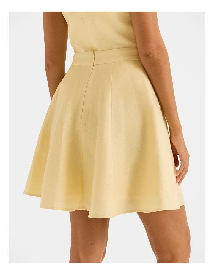 Norah Linen Mini Skirt in Buttercup Yellow image 2