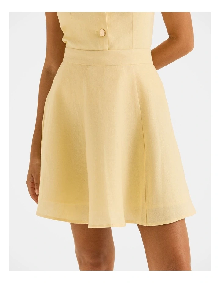 Norah Linen Mini Skirt in Buttercup Yellow image 3