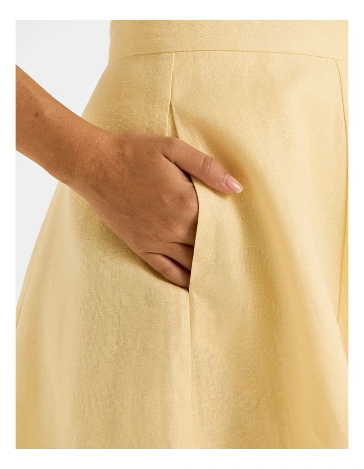 Norah Linen Mini Skirt in Buttercup Yellow image 4