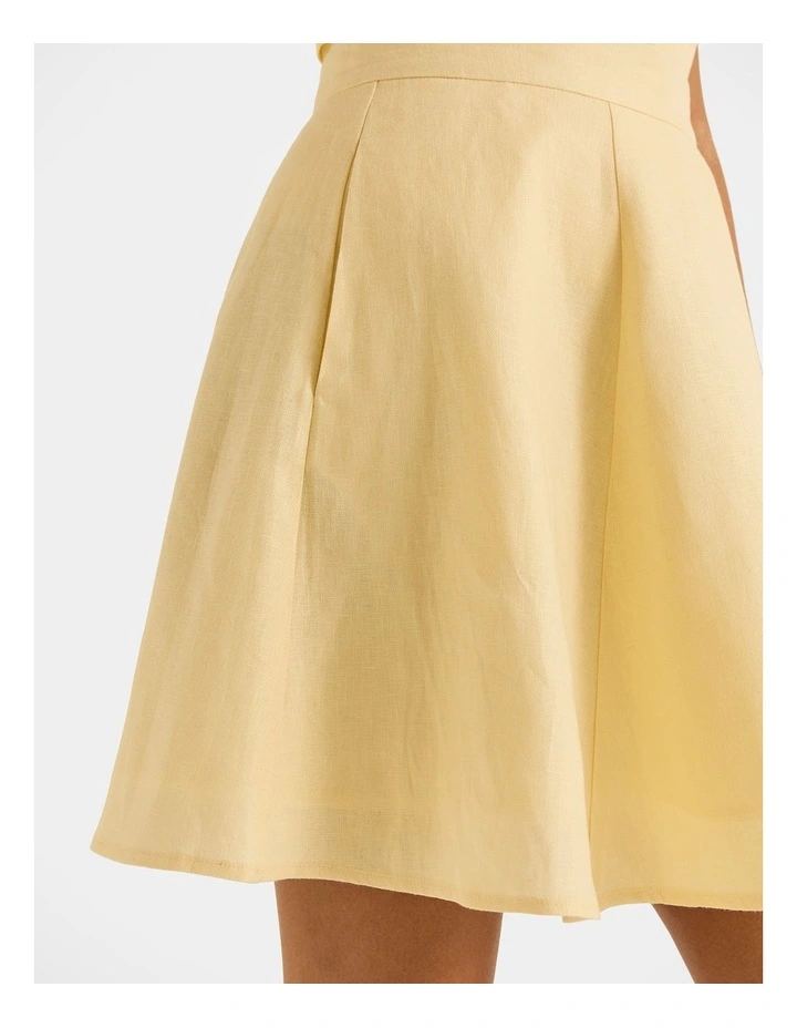 Norah Linen Mini Skirt in Buttercup Yellow image 5
