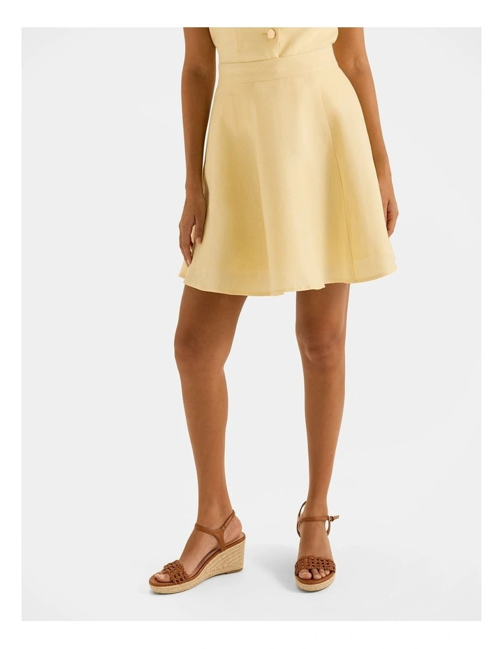 Norah Linen Mini Skirt in Buttercup Yellow image 6