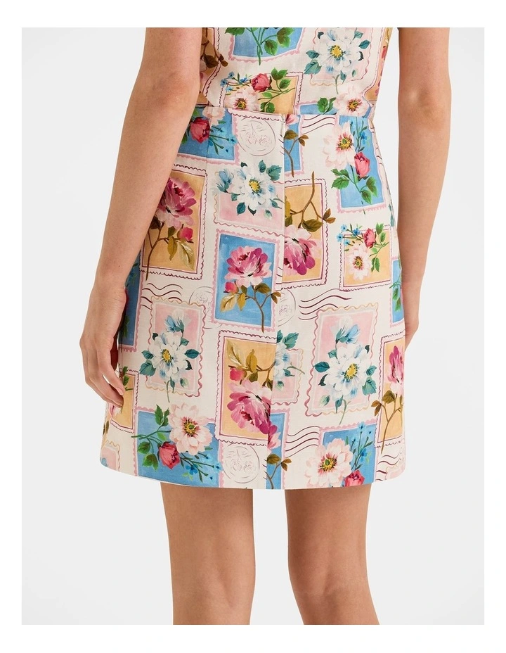 Postcards Mini Skirt in Cream image 2