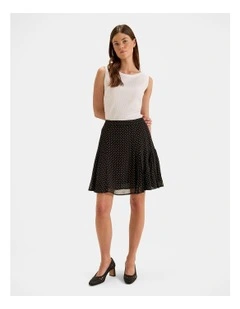 Zoe Spot Mini Skirt in Black