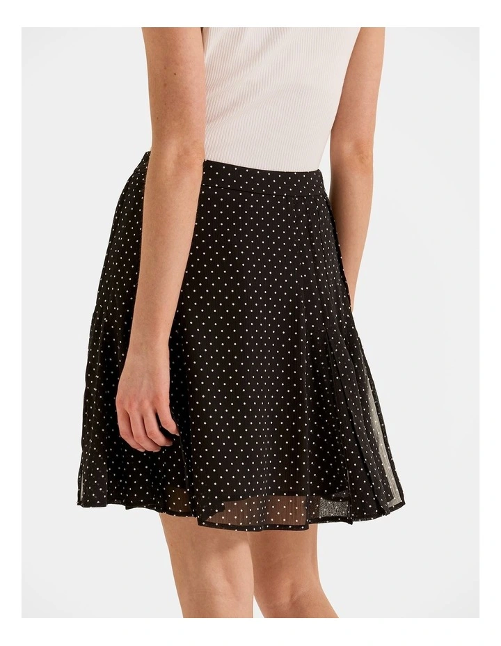 Zoe Spot Mini Skirt in Black image 2