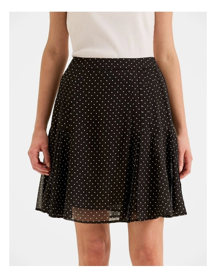 Zoe Spot Mini Skirt in Black image 3