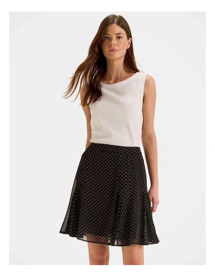 Zoe Spot Mini Skirt in Black image 6