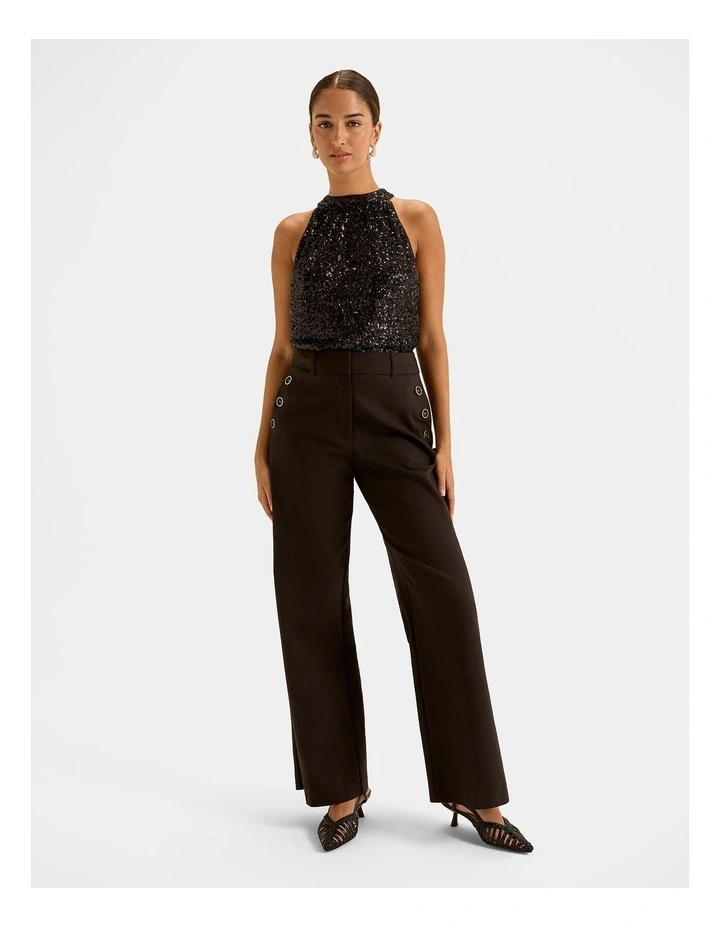 Sasha Sequin Halter Top in Black image 6