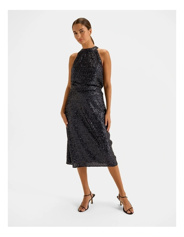 Sasha Sequin Halter Top in Ink image 6