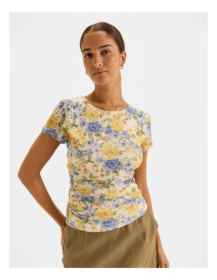 Elba Mesh Top in Ivory image 1