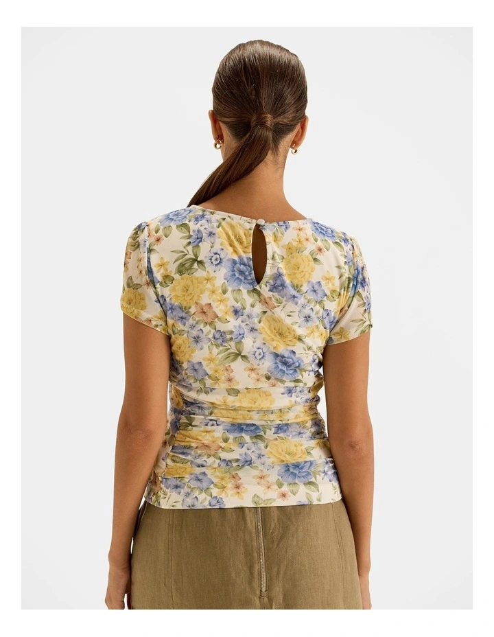 Elba Mesh Top in Ivory image 2