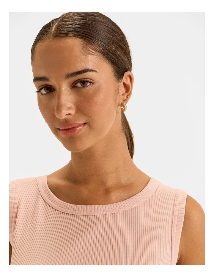 Olivia Ribbed Tank Top in Sunset Rose image 3