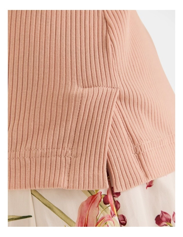 Olivia Ribbed Tank Top in Sunset Rose image 4