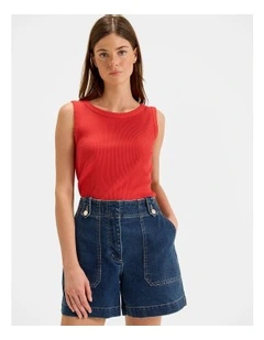 Olivia Ribbed Tank Top in Sunrise