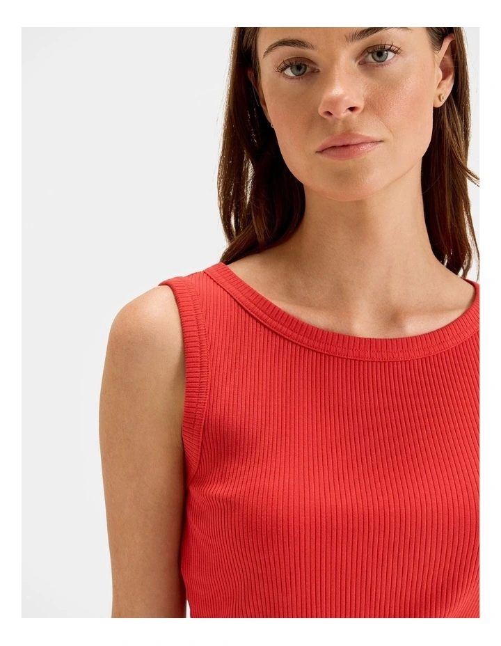 Olivia Ribbed Tank Top in Sunrise image 3