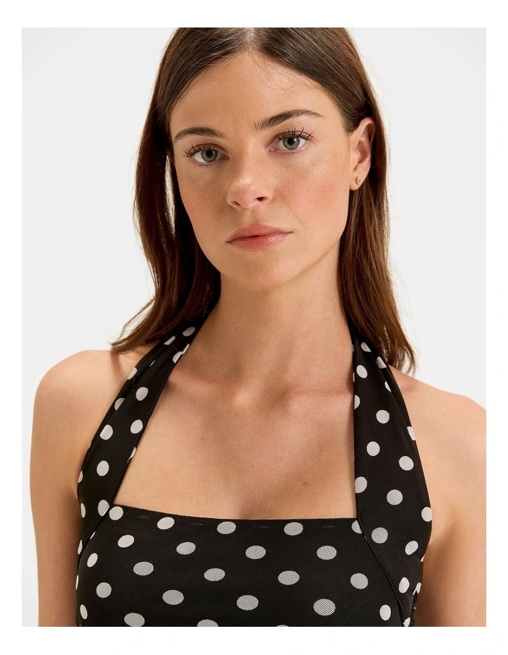 Ava Spot Mesh Top in Black image 3