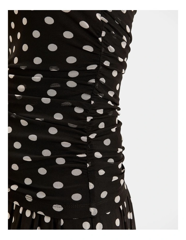 Ava Spot Mesh Top in Black image 4