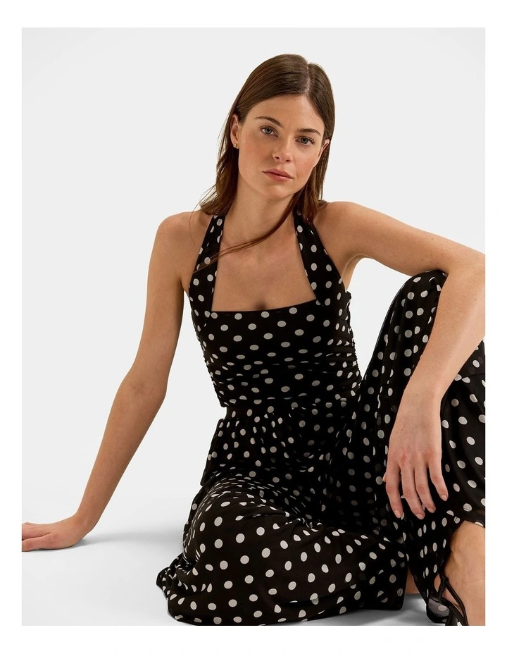 Ava Spot Mesh Top in Black image 5